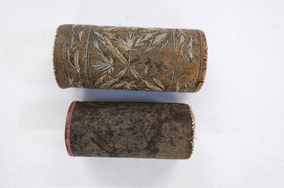 Lot 437 - Embroidered Case. An embroidered case, possibly for letters, probably Native American, early 19th c.