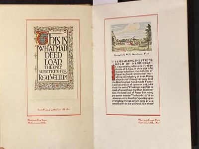 Lot 458 - Whatman (James). Specimen book of James Whatman handmade paper, 1931