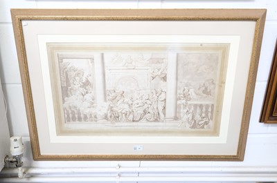 Lot 31 - Lefèvre (Valentin, 1637-1677). Birth of the Virgin, pen and brown wash