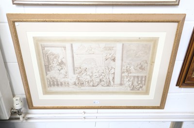 Lot 31 - Lefèvre (Valentin, 1637-1677). Birth of the Virgin, pen and brown wash