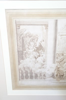 Lot 31 - Lefèvre (Valentin, 1637-1677). Birth of the Virgin, pen and brown wash