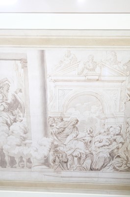 Lot 31 - Lefèvre (Valentin, 1637-1677). Birth of the Virgin, pen and brown wash