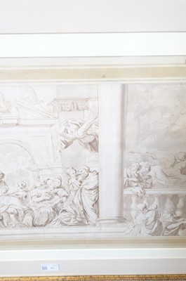 Lot 31 - Lefèvre (Valentin, 1637-1677). Birth of the Virgin, pen and brown wash