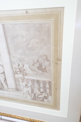 Lot 31 - Lefèvre (Valentin, 1637-1677). Birth of the Virgin, pen and brown wash