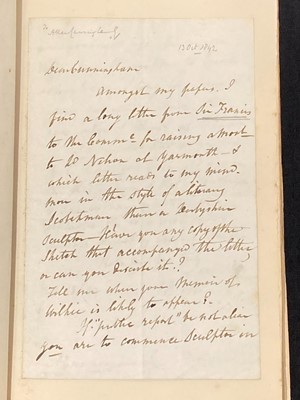 Lot 39 - Britton (John, 1771-1857). Two autograph letters signed to Allan Cunningham, 1837 & 1842