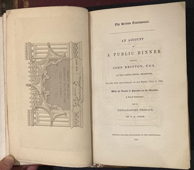 Lot 39 - Britton (John, 1771-1857). Two autograph letters signed to Allan Cunningham, 1837 & 1842