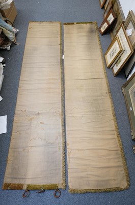Lot 433 - Curtains. A pair of needlework door curtains and matching pelmet, 19th century