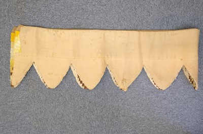 Lot 433 - Curtains. A pair of needlework door curtains and matching pelmet, 19th century