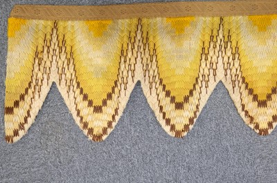 Lot 433 - Curtains. A pair of needlework door curtains and matching pelmet, 19th century