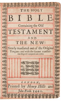 Lot 351 - Bible [English]. The Holy Bible, containing the Old Testament and the New, 1660