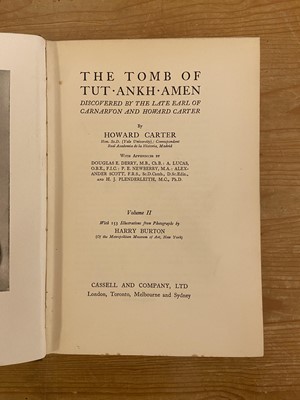Lot 12 - Carter (Howard & A.. C. Mace). The Tomb of Tut-Ankh-Amen, 2 volumes, 1st edition, 1923-27