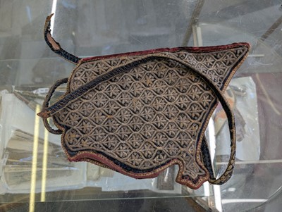 Lot 436 - Embroidered Bowcase. A needlework bowcase, probably Persian or Indian, 18th century