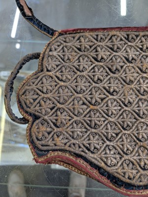 Lot 436 - Embroidered Bowcase. A needlework bowcase, probably Persian or Indian, 18th century
