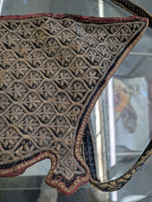 Lot 436 - Embroidered Bowcase. A needlework bowcase, probably Persian or Indian, 18th century