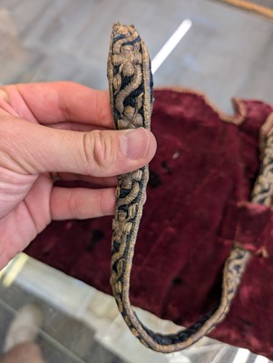 Lot 436 - Embroidered Bowcase. A needlework bowcase, probably Persian or Indian, 18th century