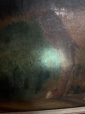 Lot 117 - Naive School. Border Collie in a Landscape, circa 1850, oil on canvas