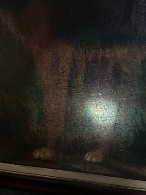 Lot 117 - Naive School. Border Collie in a Landscape, circa 1850, oil on canvas