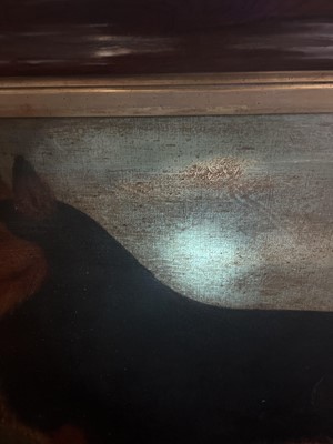 Lot 117 - Naive School. Border Collie in a Landscape, circa 1850, oil on canvas