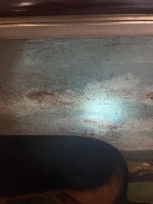 Lot 117 - Naive School. Border Collie in a Landscape, circa 1850, oil on canvas