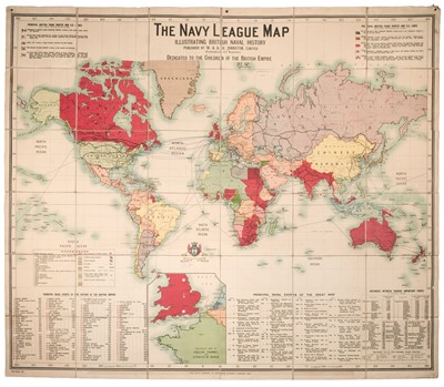 Lot 154 - World. Johnston (W. & A.K.), The Navy League Map..., 1921