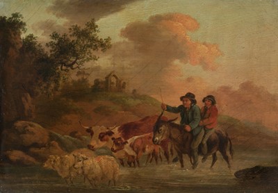 Lot 53 - Le Cave (Peter, 1769-1816). Cattle and herdsmen in a landscape
