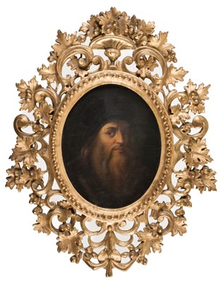 Lot 52 - After Leonardo da Vinci (1452-1519). Self Portrait, circa 1820-40, oval oil on thick board