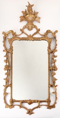 Lot 549 - Mirror. A giltwood carved mirror, probably 18th century