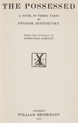 Lot 411 - Dostoevsky (Fyodor). The Possessed, 1st edition in English, 1913