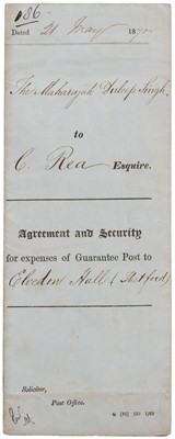 Lot 316 - Singh (Duleep, 1838-1893). Document Signed, 'Duleep Singh’, 21 May 1870