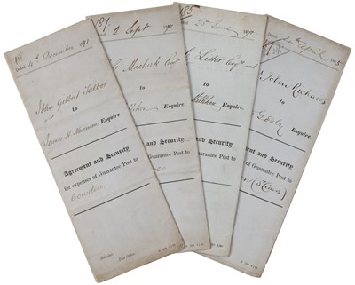 Lot 246 - Postal History. A group of 4 uncommon Guarantee Post documents, 1865-71