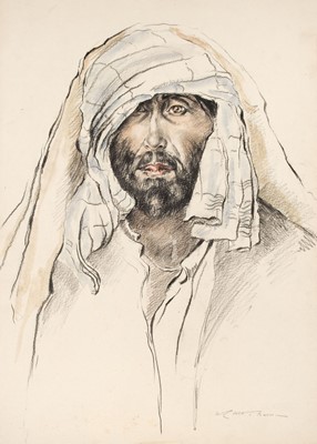Lot 324 - Collett-Mason (William Wallace Collett, 1895-1957). Charcoal Burner from Quetta, 1923, chalk and watercolour