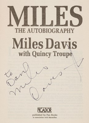 Lot 279 - Davis (Miles, 1926-1991), Miles, The Autobiography by Miles Davis with Quincy Troupe
