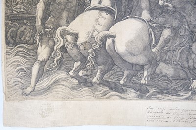 Lot 3 - Ghisi (Giorgio Mantovano, circa 1512/20 - 1582). The Fall of Troy and the Escape of Aeneas...