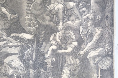 Lot 3 - Ghisi (Giorgio Mantovano, circa 1512/20 - 1582). The Fall of Troy and the Escape of Aeneas...