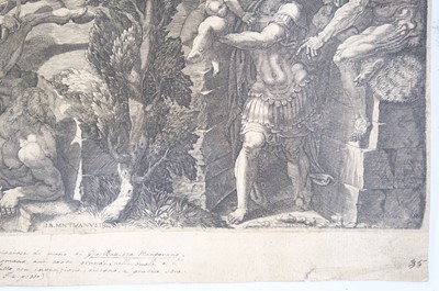 Lot 3 - Ghisi (Giorgio Mantovano, circa 1512/20 - 1582). The Fall of Troy and the Escape of Aeneas...