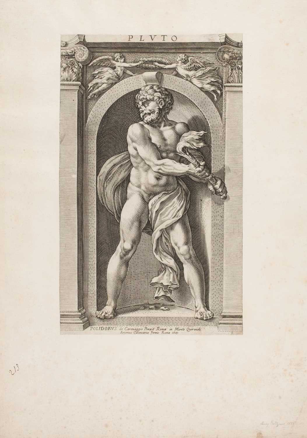 Lot 12 - Goltzius (Hendrick, 1558-1617). Sol, & Pluto, from Eight Deities, after Polidoro da Caravaggio