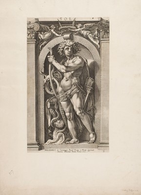 Lot 12 - Goltzius (Hendrick, 1558-1617). Sol, & Pluto, from Eight Deities, after Polidoro da Caravaggio