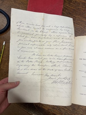 Lot 25 - Raffles (Sophia). Memoir of the Life and Public Services of Sir Thomas Stamford Raffles, 1835