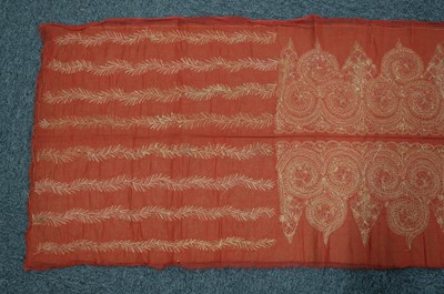 Lot 441 - Embroidery. A goldwork and beetle-wing panel, India, 19th century