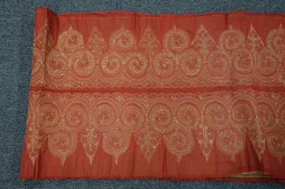 Lot 441 - Embroidery. A goldwork and beetle-wing panel, India, 19th century