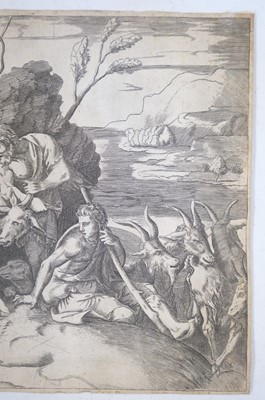 Lot 4 - Bonasone (Giulio, 1500/10-1574). Jupiter suckled by the Goat Amaltheia, circa 1533-74, engraving