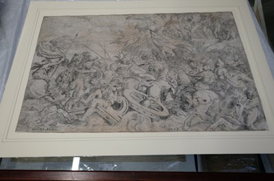 Lot 8 - Farinati (Orazio, 1559–after 1616). Pharaoh's Army submerged in the Red Sea, 1583, etching