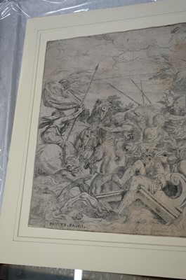 Lot 8 - Farinati (Orazio, 1559–after 1616). Pharaoh's Army submerged in the Red Sea, 1583, etching