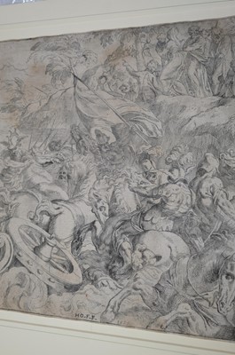 Lot 8 - Farinati (Orazio, 1559–after 1616). Pharaoh's Army submerged in the Red Sea, 1583, etching
