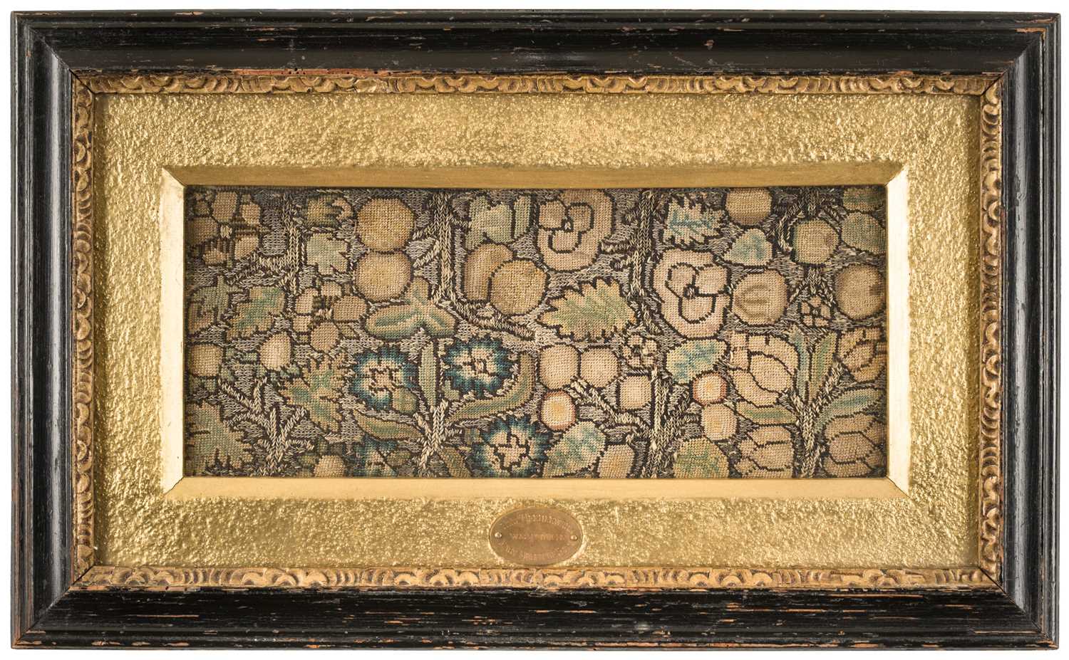 Lot 444 - Embroidery. A needlework fragment, possibly 16th century