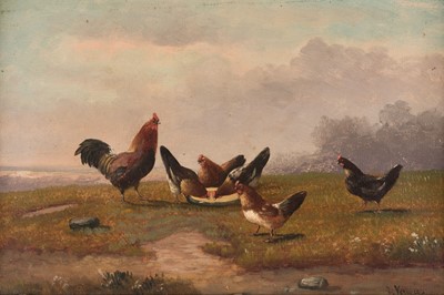 Lot 94 - Verwee (Alfred Jacques, 1838-1895). Poultry in a Meadow