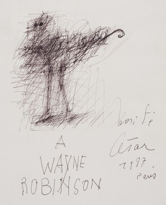 Lot 396 - César (Baldaccini, 1921-1998). Bird, 1987, black ink