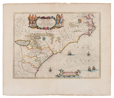 Lot 128 - North America. Blaeu (Johannes), Virginiae partis australis et Floridae..., circa 1650