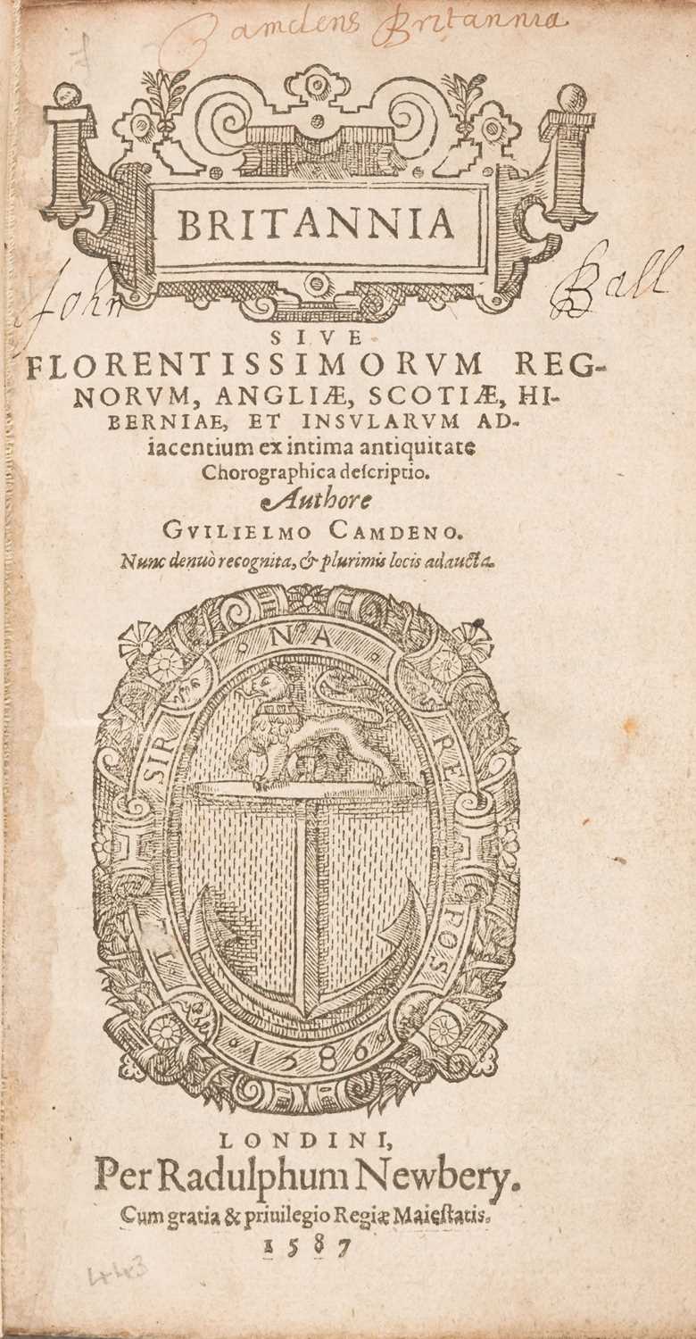 Lot 41 - Camden (William). Britannia, sive Florentissimorum Regnorum, Angliae, Scotiae, Hiberniae..., 1587