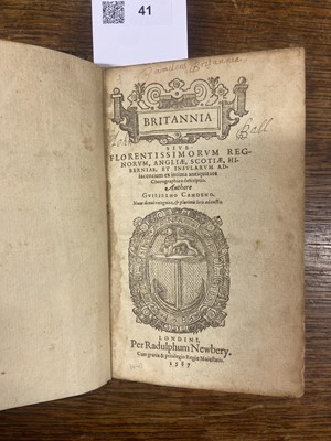 Lot 41 - Camden (William). Britannia, sive Florentissimorum Regnorum, Angliae, Scotiae, Hiberniae..., 1587